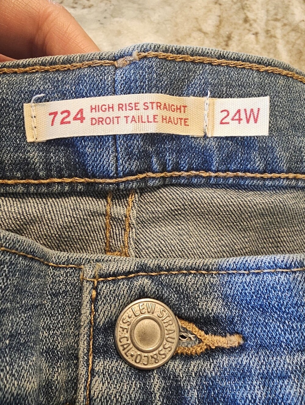 Levi's 724 High-Rise Slim Straight Jeans — Blue Denim - Picture 8 of 12